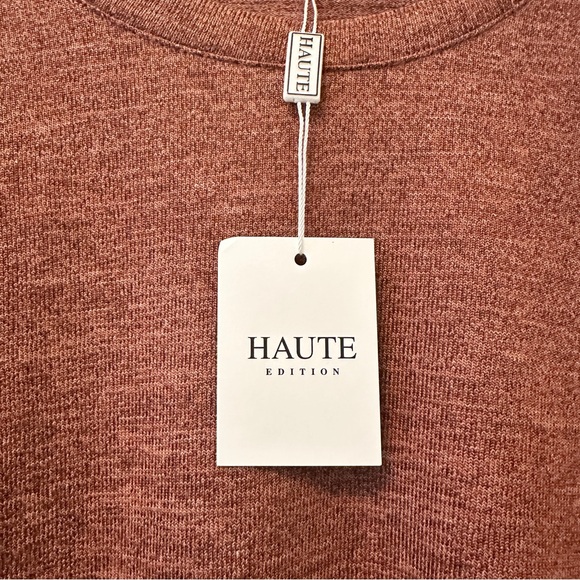 Haute Edition Womens Varsity Stripe Long Sleeve Comfy Jersey Top Shirt Large - Picture 3 of 9